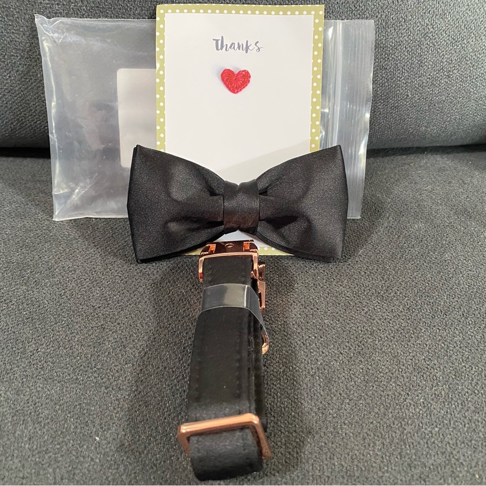 ⭐️New Unique style paws Dog Collar, Black Silk Dog Collar with Bow - Picture 11 of 16